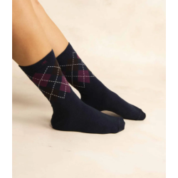 Chaussette Homme Textile Navy et Synagot Losanges PREPYSOC