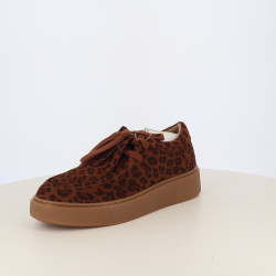 Derbies Fugitives en Cuir Léopard à Plateforme