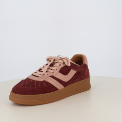 Baskets Emilie Karston Bordeaux en Croûte de Cuir