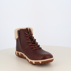 Boots Doublée Feutrine Cuir Marron JANISSA