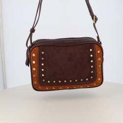 Sac Fushia marron clouté