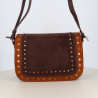 Sac Fushia marron clouté