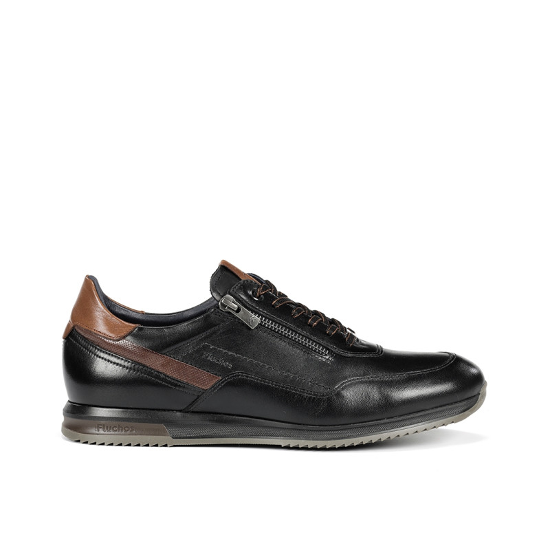 Basket Basse Fluchos en Cuir Noir