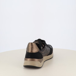 Basket Basse Rieker Noir et Bronze