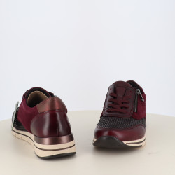 Baskets Remonte Bordeaux en Cuir Velours