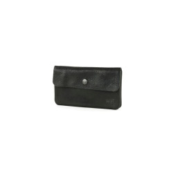 Pochette en cuir noire Bear