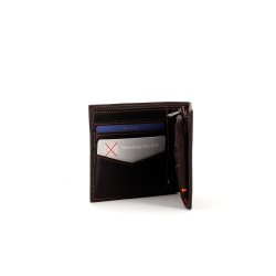 portefeuille en cuir marron