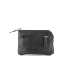 Porte-monnaie noir en cuir