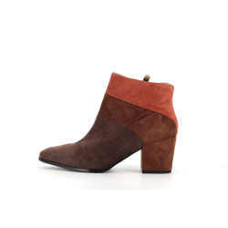 bottine marron en cuir
