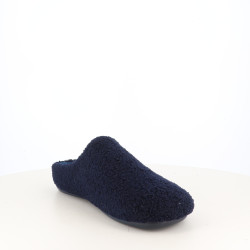 Chaussons mules homme en textile bouclette
