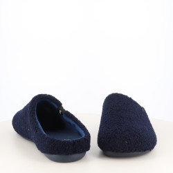 Chaussons mules homme en textile bouclette
