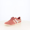 Baskets femme en cuir nubuck rose