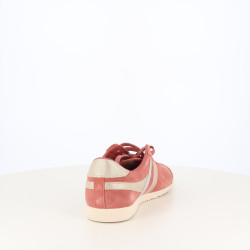 Baskets femme en cuir nubuck rose