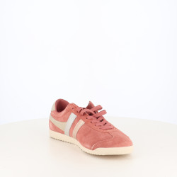 Baskets femme en cuir nubuck rose