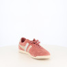 Baskets femme en cuir nubuck rose