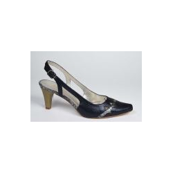 escarpin marine en cuir