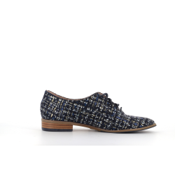 derby bleu en cuir