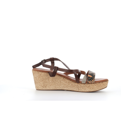 compensé en cuir marron