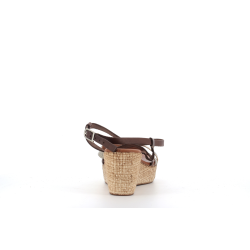 compensé en cuir marron
