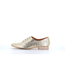 richelieu doré en cuir