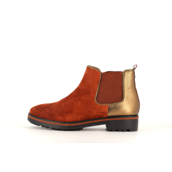bottine marron en cuir