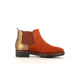 bottine marron en cuir