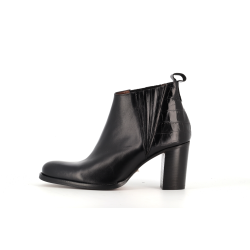 bottine noir en cuir