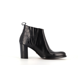bottine noir en cuir
