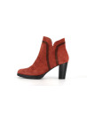bottine rouge en cuir