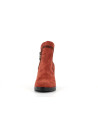 bottine rouge en cuir