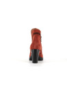 bottine rouge en cuir