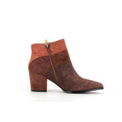 bottine marron en cuir